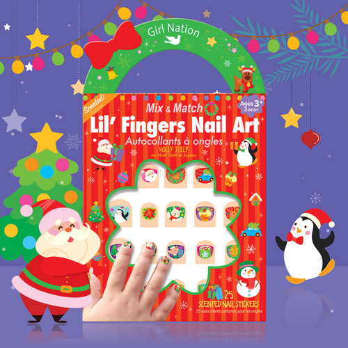 Holly Jolly Bracelet and Nail Sticker Girly Gift Pack Holly Jolly Bracelet and Nail Sticker Girly Gift Pack