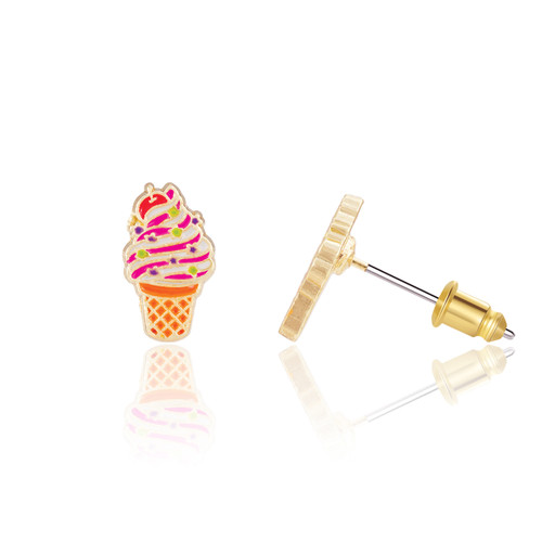 Girl Nation Soft Serve Swirl Earrings side view Girl Nation Soft Serve Swirl Earrings side view