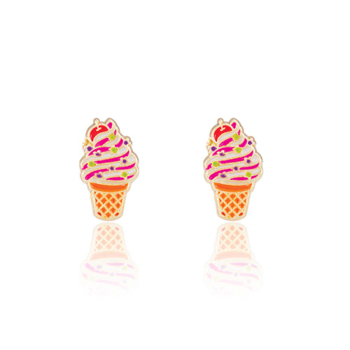 Girl Nation Soft Serve Swirl Earrings front view Girl Nation Soft Serve Swirl Earrings front view