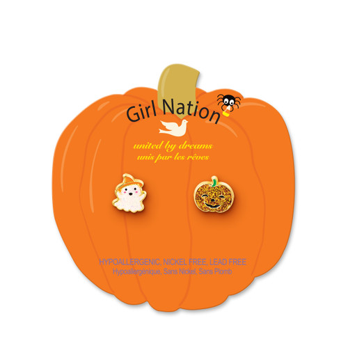 Halloween Earrings on Pumpkin Jewelry Cards