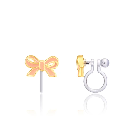 Pretty Pink Bow Clip On Earrings