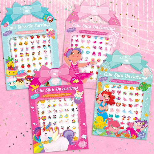 Cutie Stick-On Earring Gift Pack of 4 Designs