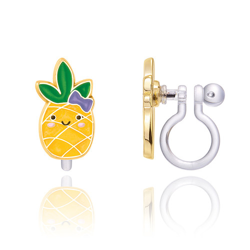 Pineapple Clip On Earrings