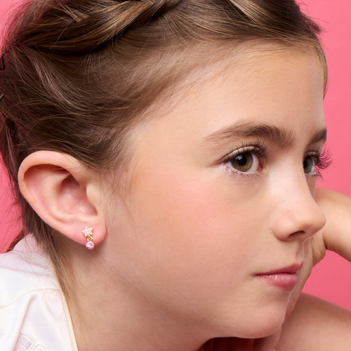 Little Luxe Star Drop Earrings on Girl Little Luxe Star Drop Earrings on Girl