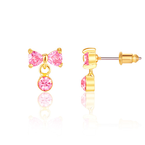 Pink Bow Drop Earrings Pink Bow Drop Earrings