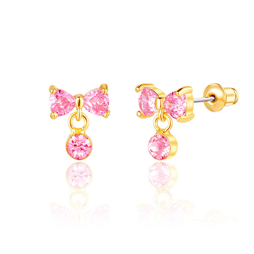 Pink Bow Drop Earrings Pink Bow Drop Earrings