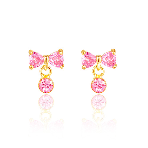 Little Luxe Pink Bow Drop Earrings Little Luxe Pink Bow Drop Earrings