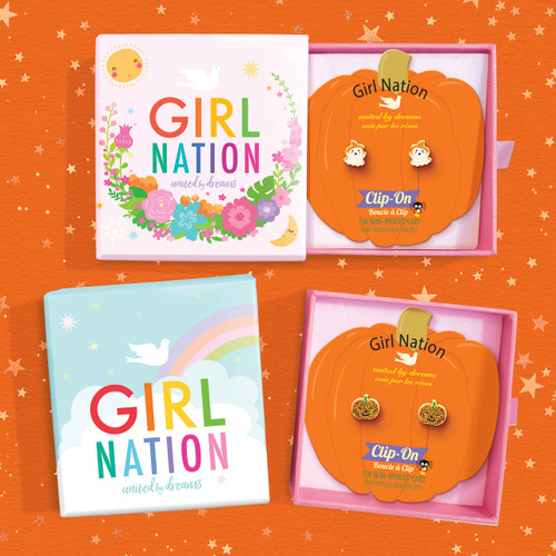 Earrings come housed in Girl Nation Jewelry Gift Box