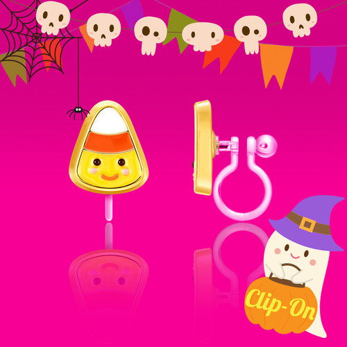 Girl Nation Candy Corn Cutie Clip On Earrings