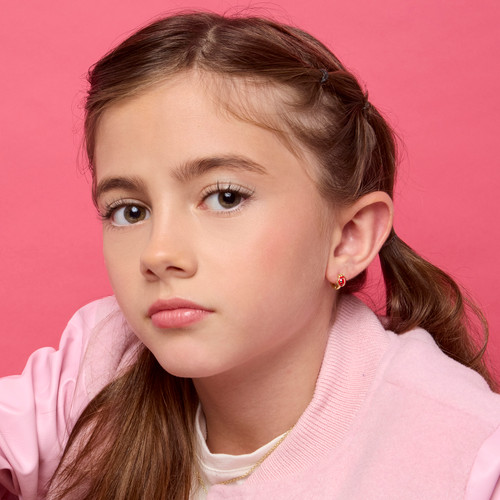 Ladybug Earlets | 18K Gold Plated Girls Huggie Earrings Ladybug Earlets | 18K Gold Plated Girls Huggie Earrings