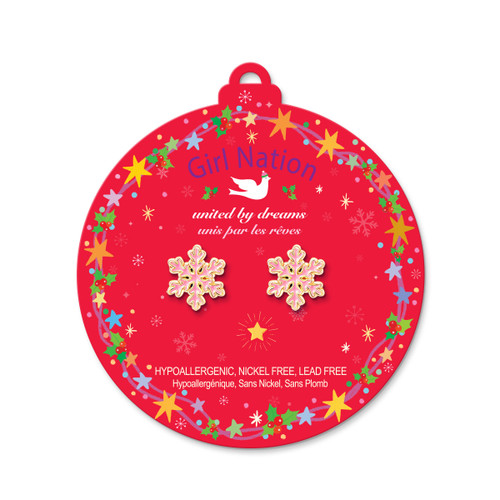 Snowflake Earrings on Ornament Card