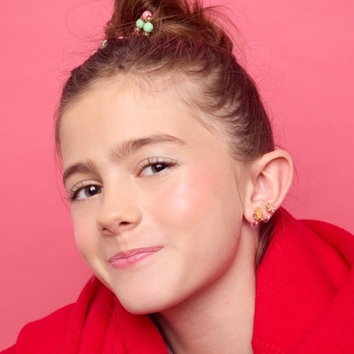 Snowflake Clip On Earrings on Girl