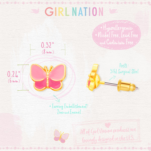 Size of Sweet Pink Stud Earrings