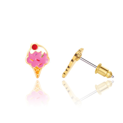 Ice Cream Cone Stud Earrings