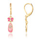 Pink Crystal Ballet Shoe Lever Back Earrings by Girl Nation