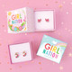 Earrings arrive in an adorable Girl Nation Jewelry Gift Box.