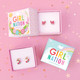 Earrings come housed in adorable Girl Nation Jewelry Gift Box