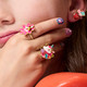 Petal Party Ring Unicorn Ring on fingers