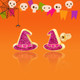 Halloween Glitter Witch Hat Stud Earrings for Girls