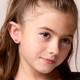 Classic Sterling Silver Rabbit Earrings on Girl
