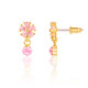 Flower Drop Earrings with Pink Cubic Zirconia