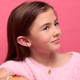 Pink Chic Bow Clip On Earrings with Pearl On Girl