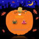 Girl Nation Cat and Witch Hat Earrings on Pumpkin Card