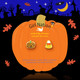 Glittery Pumpkin and Candy Cane Stud Earrings on Pumpkin Card