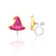 Glitter Witch Hat Clip On Earrings