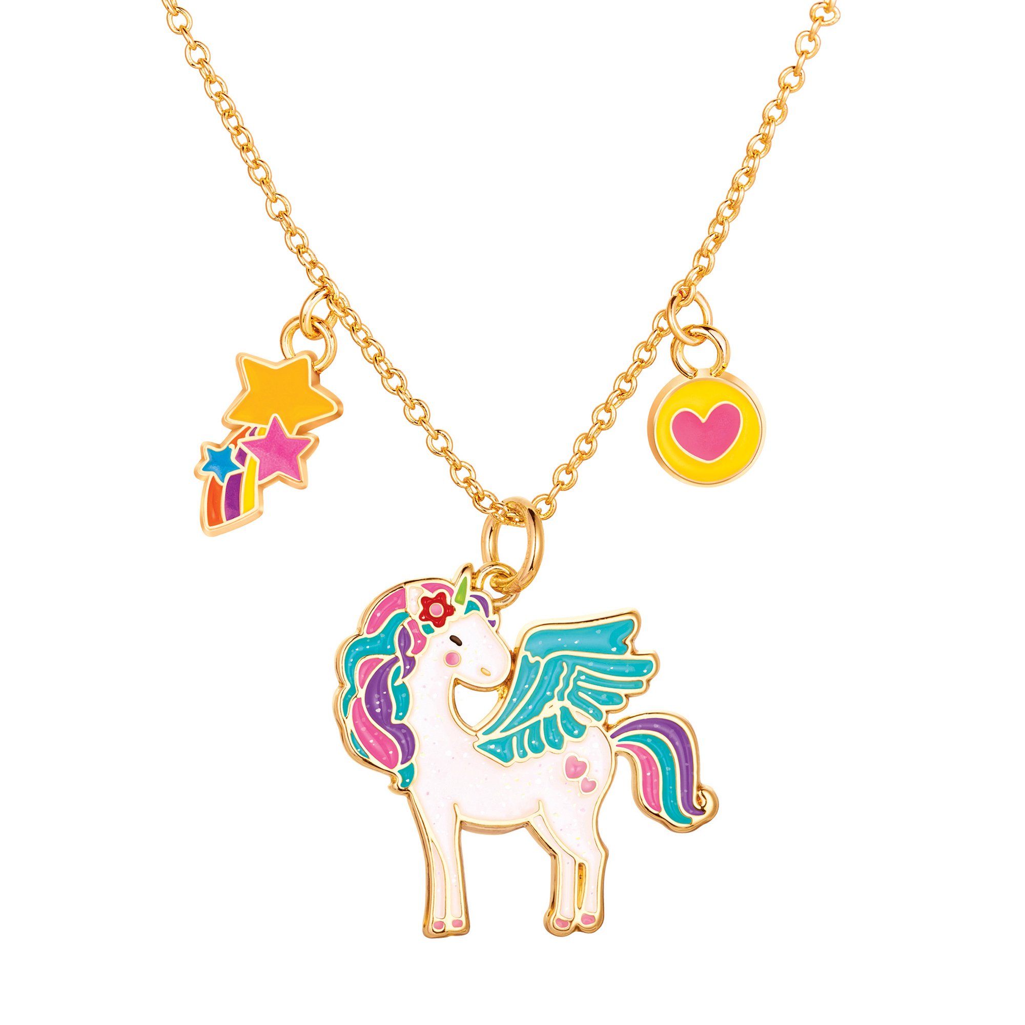 40Pcs 20 Styles Alloy Enamel Unicorn Pendants Rainbow Claud Charms