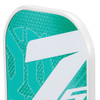 Close-up of the Onix Z5 Mod V2 paddle's mint green face showing the Onix wordmark