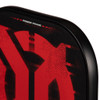 Close-up of the Onix Mayhem paddle's lower face showing the Mayhem 14 and Onix branding
