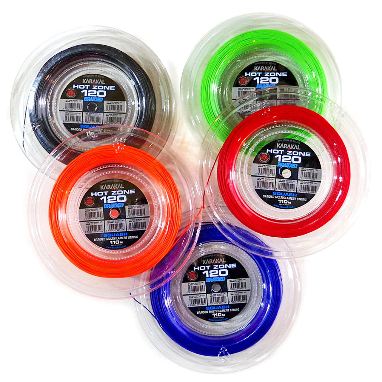 Shop Karakal Hot Zone Braided 120 Squash Strings 110 Meter Reel