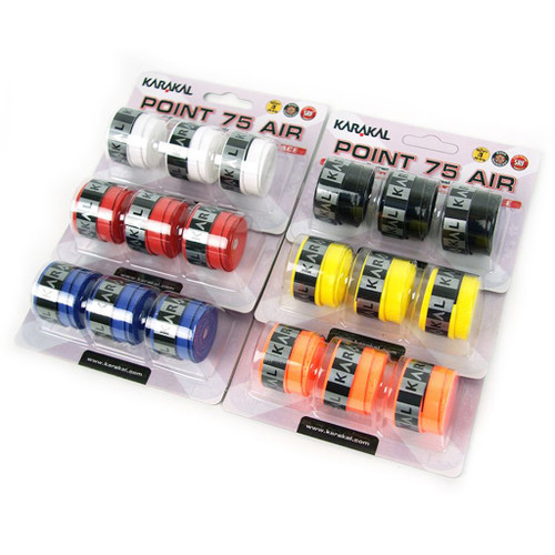 Karakal Point 75 Air Overgrip 3 Pack - Black 