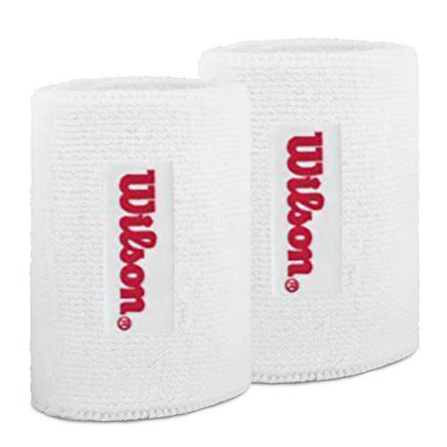 Wilson Absorbent Extra Wide Wristband Sweatband Twin Pack - White