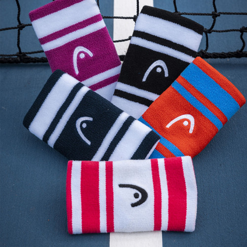 Head Striped Extra Wide Wrist Sweatbands 2-Pack Head Striped Extra Wide Wrist Sweatbands 2-Pack