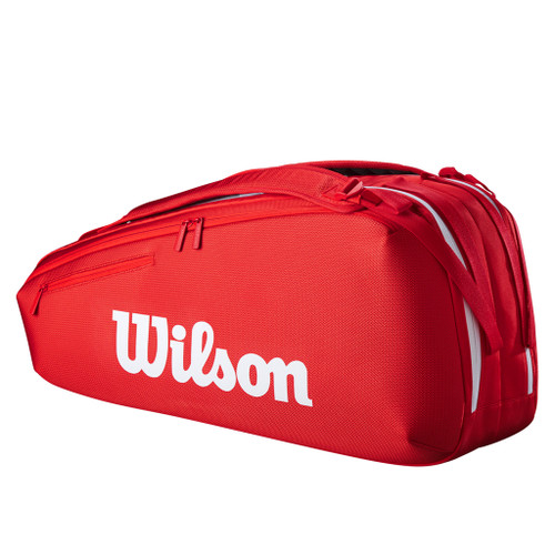 Wilson Super Tour Red 6 Pack Racquet Bag 2025 Wilson Super Tour Red 6 Pack Racquet Bag 2025