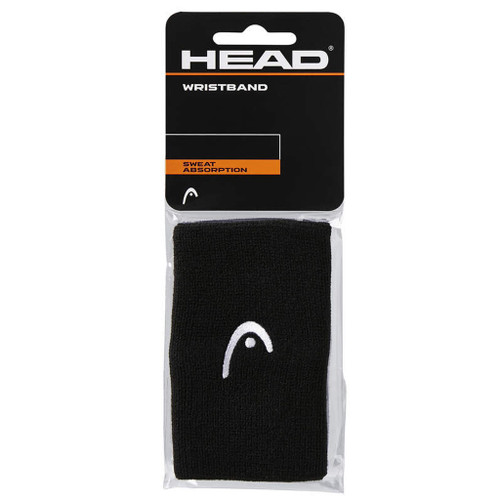 Head Black Extra Wide Wrist Sweatbands 2-Pack