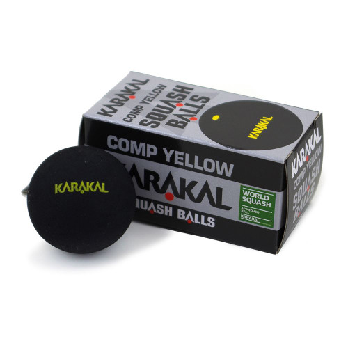 Karakal Comp Yellow Dot Squash Balls - 1 Dozen Karakal Comp Yellow Dot Squash Balls - 1 Dozen