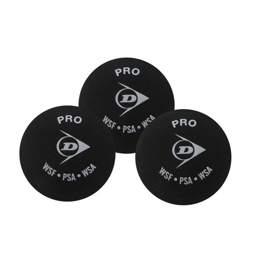 Dunlop Pro Black Double Yellow Dot Squash Balls - 1 Dozen Dunlop Pro Black Double Yellow Dot Squash Balls - 1 Dozen