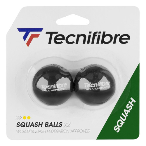 Tecnifibre Double Yellow Dot Squash Balls - 2 Pack