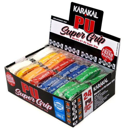 Karakal PU Super Replacement Grips Full Box of 24 Grips - Assorted 
