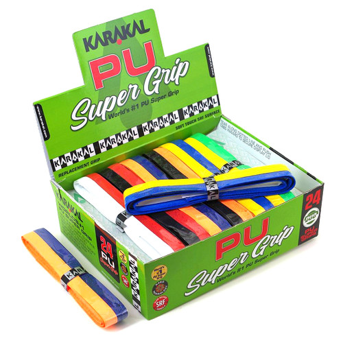 Karakal PU Super Replacement Grips Full Box of 24 Grips - Duo Colours