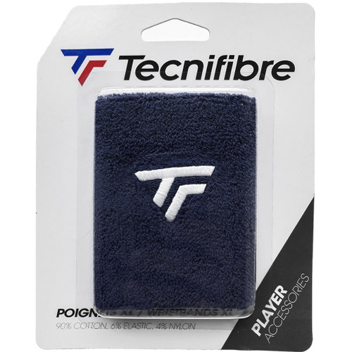 Tecnifibre Navy Extra Large Wrist Sweatbands Tecnifibre Navy Extra Large Wrist Sweatbands
