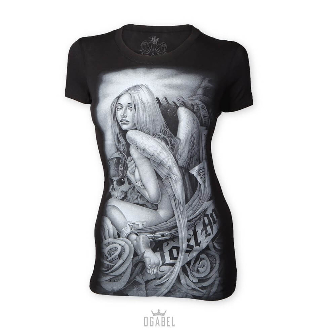 Lost Angel Women's Perfect Tee Black by OGABEL