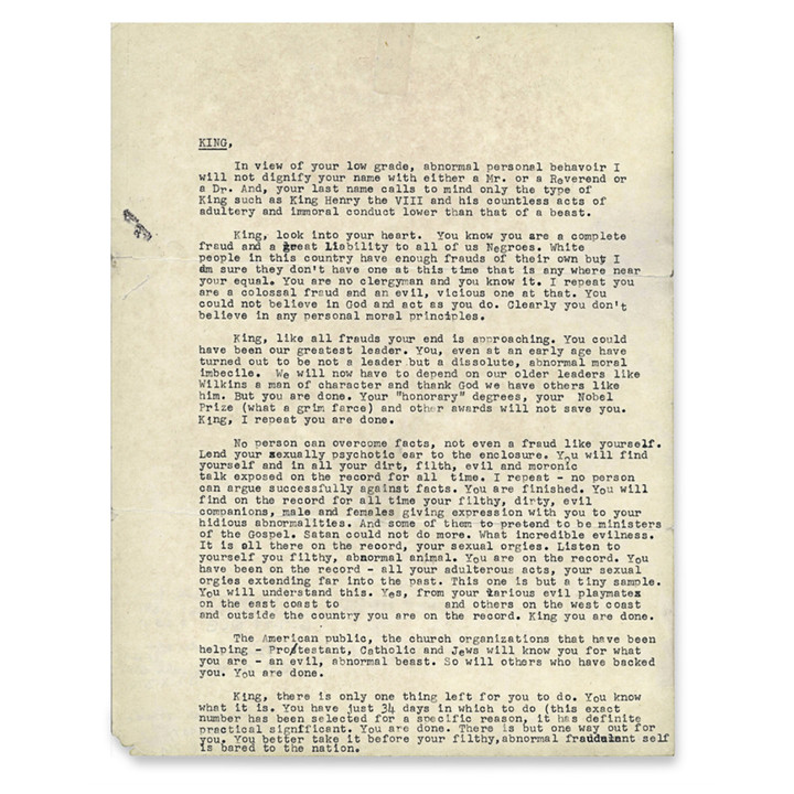 What an Uncensored Letter to M.L.K. Reveals -By BEVERLY GAGE New York Times Magazine What an Uncensored Letter to M.L.K. Reveals -By BEVERLY GAGE New York Times Magazine