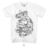 Crowned Snow Lion Camo Mens Tee In White