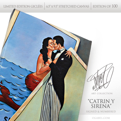 Catrin y Sirena 6.5"x 9.5" Limited Edition Canvas