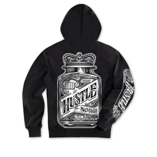 Hustle Pill bottle Mens Zip Hoodie