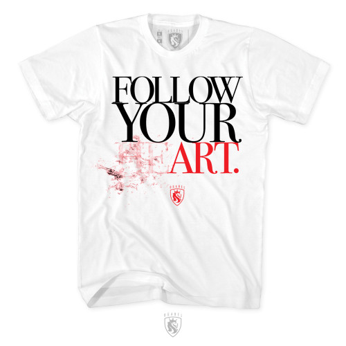 Follow Your Art Mens Tee In White